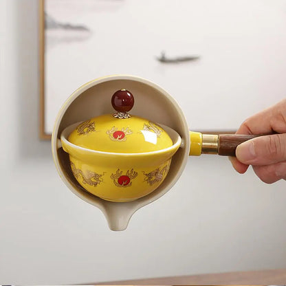 360° Rotating Ceramic Tea Maker | Exquisite Tea Infuser Cup